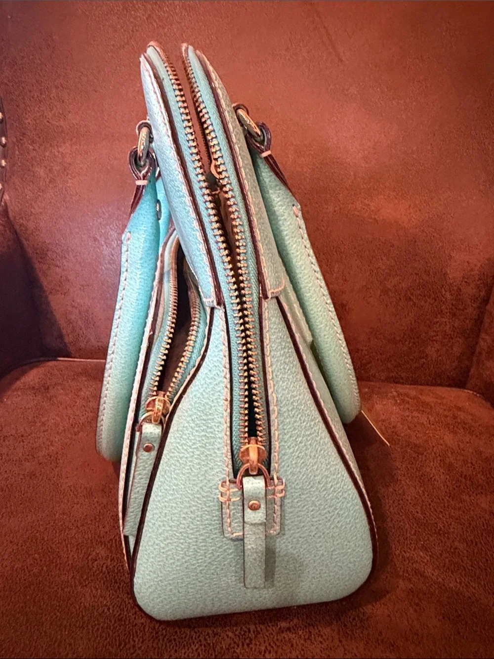 kate spade Mint Green Dome Satchel with Gold Hardware
